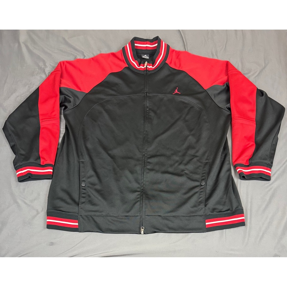 Jordan Mens Black Red Jumpman Track Jacket Full Zip 3XL Warm Up Basketball Retro